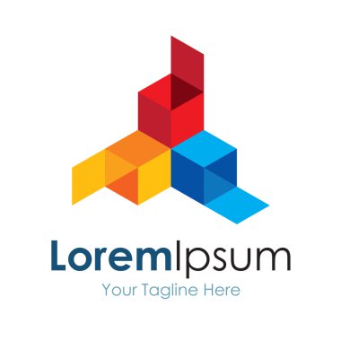 3 kutu temel renkler yeni fikirler kavramı simge logosu