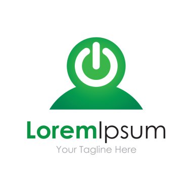 İnsan yeşil güç modu profil kavramı öğeleri simge logo