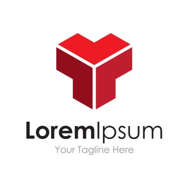 Kırmızı üçgen fütüristik konsept öğeleri simge logosu