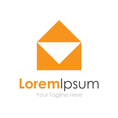 Turuncu mektup zarfı kavramı öğeleri simge logosu