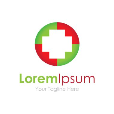Barış kırmızı ve yeşil haç konsepti elementlerinin simgesi logosunun oluşturulmasına yardım et