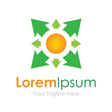 İş etkisi yeşil okları kavramı öğeleri simge logo genişletin