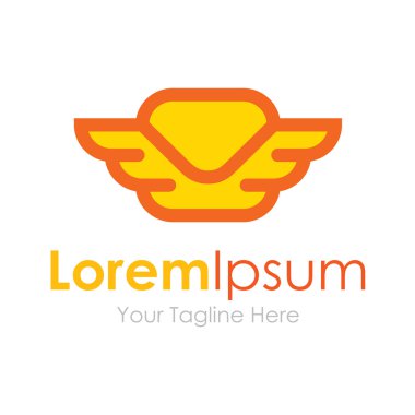 Altın Melek kanatları küresel sembol kavramı öğeleri simge logosu