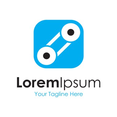 Yeni teknoloji mavi bağlantı kavramı öğeleri simge logo