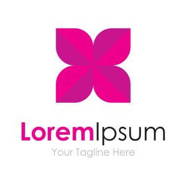 Güzel temiz pembe zerafet çiçek kavramı öğeleri simge logosu