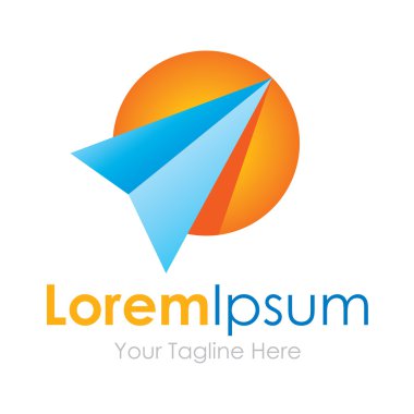 Kağıt uçak origami kavramı elementleri simgesi logosu