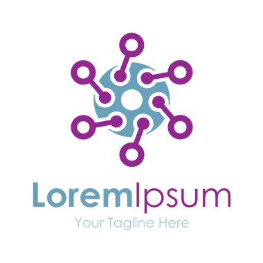 Geleceğin teknolojisi entegre şube daire kavram öğeleri simge logosu