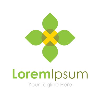 Güzel zarif yeşil çiçek konsepti element simgesi logosu