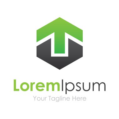 Güçlü temel yeşil ok büyüyen kavram elemanları simgesi logosu