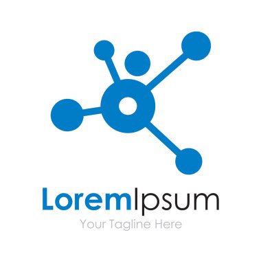 Gelecek teknik adam dalları kavramı öğeleri simge logo noktaların birleştirilmesi