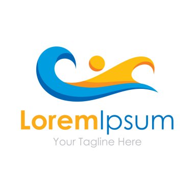 Yüzme Şampiyonası adam kavramı öğeleri simge logosu süper