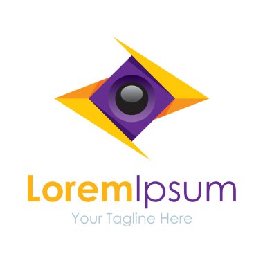 Profesyonel soyut tasarım geometrik kamera kavramı öğeleri simge logosu