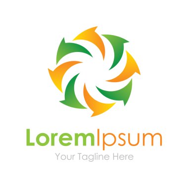 Renkli girdap daire döngü kavramı öğeleri simge logosu