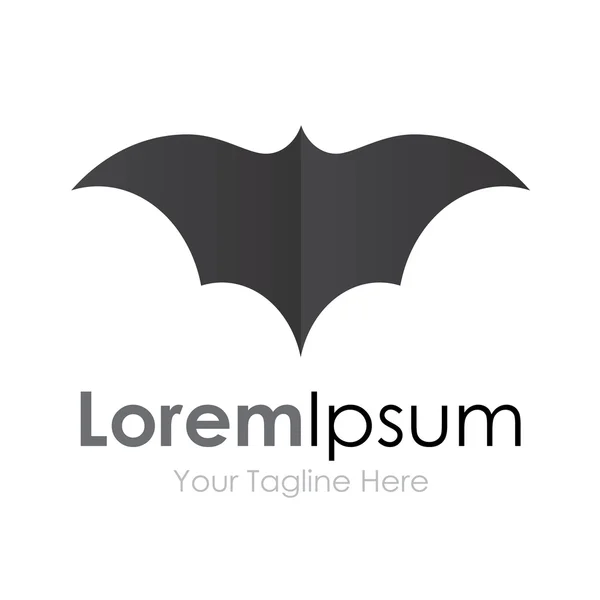 Grey batman bat open wings flying concept elements icon logo — Stock Vector