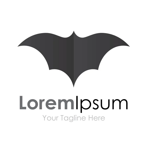 Grijze batman vleermuis open vleugels vliegende concept elementen icoon logo — Stockvector