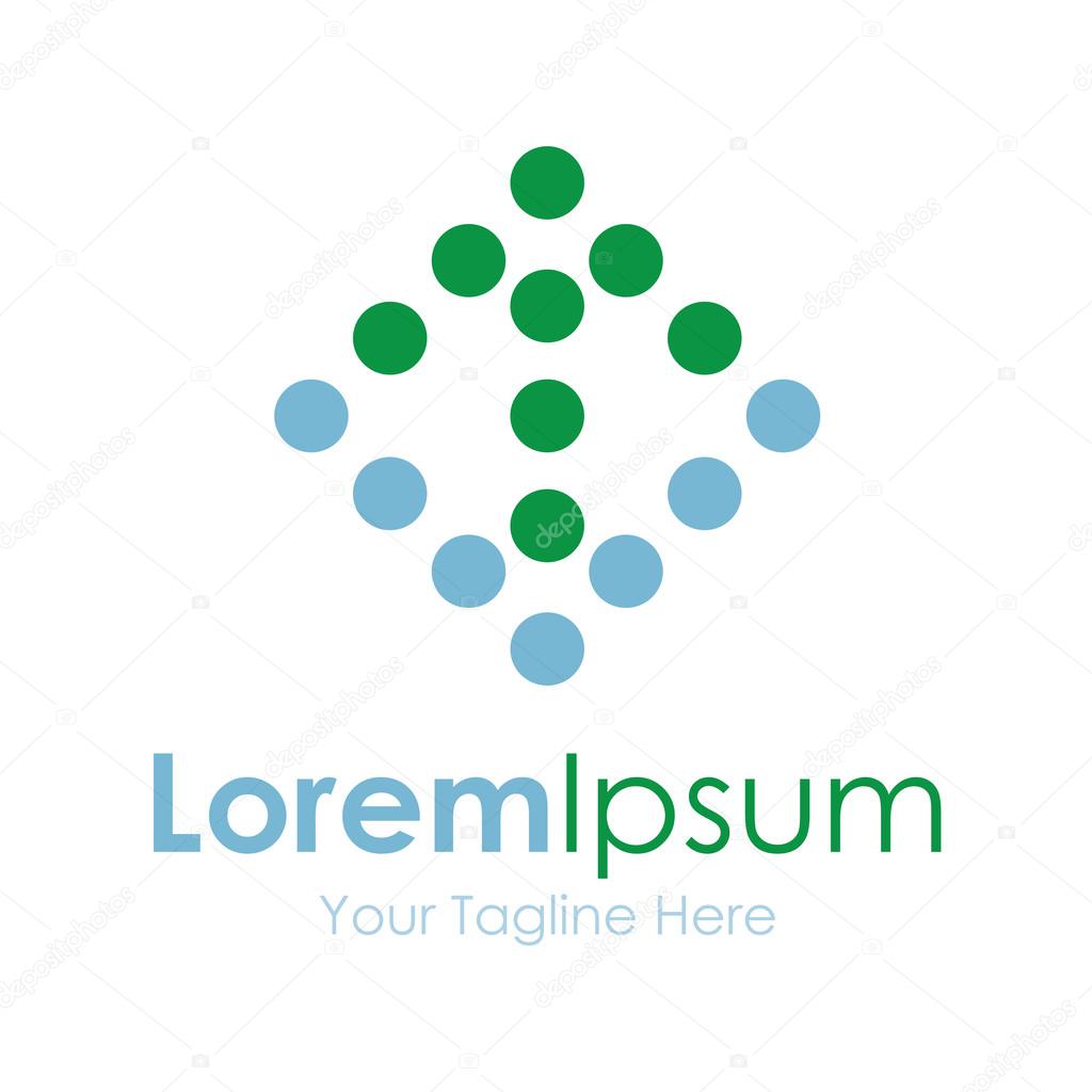 Green dot vision up grow concept elements icon logo