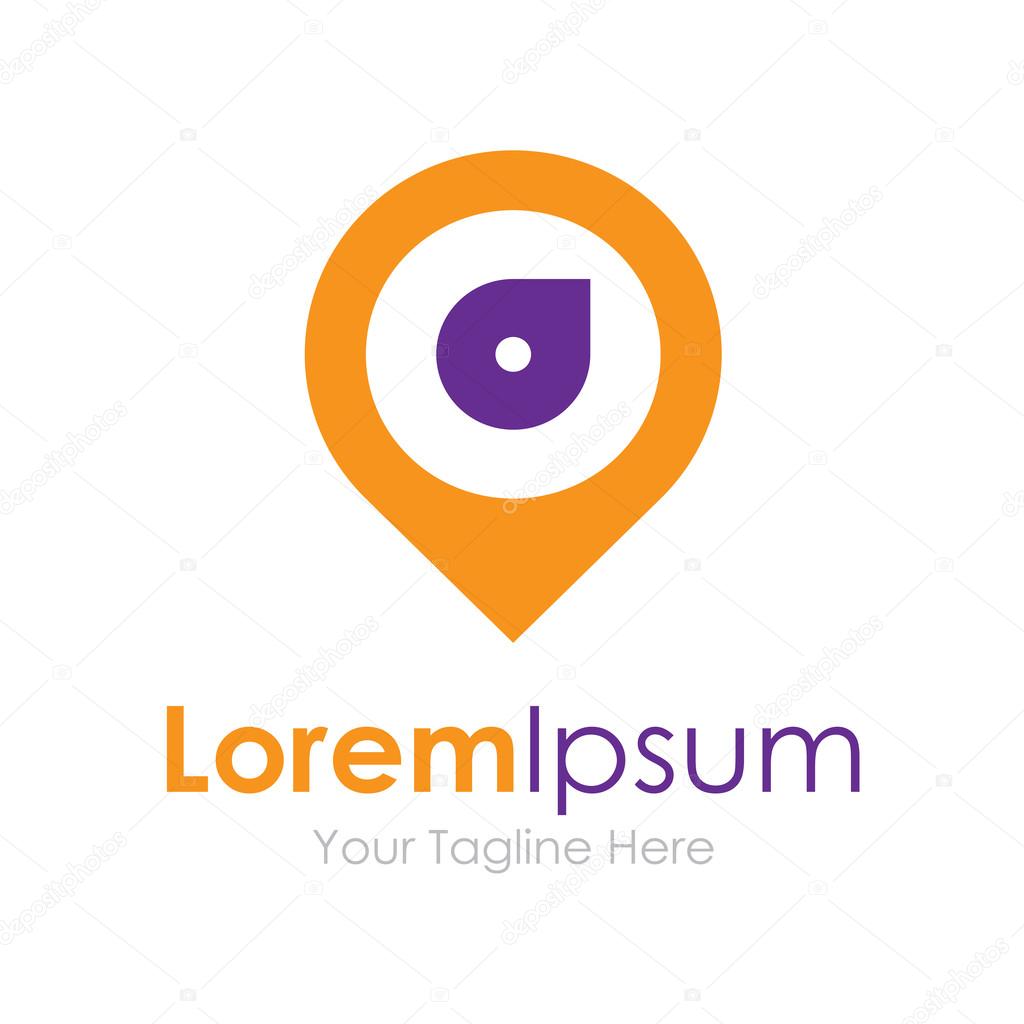 Pin point location compass concept elements icon logo