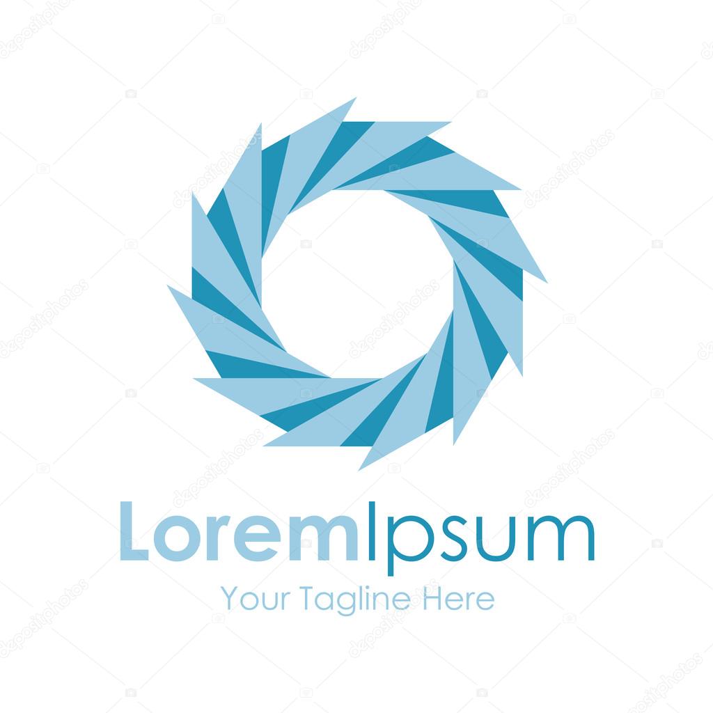 Progress blue circle design wheel concept elements icon logo