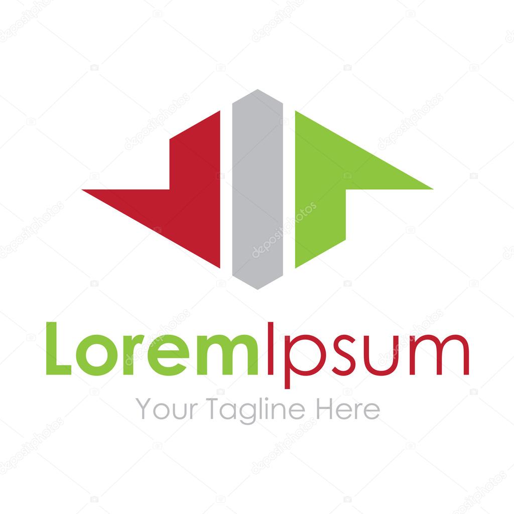 Finance modern green red arrow graph concept elements icon logo