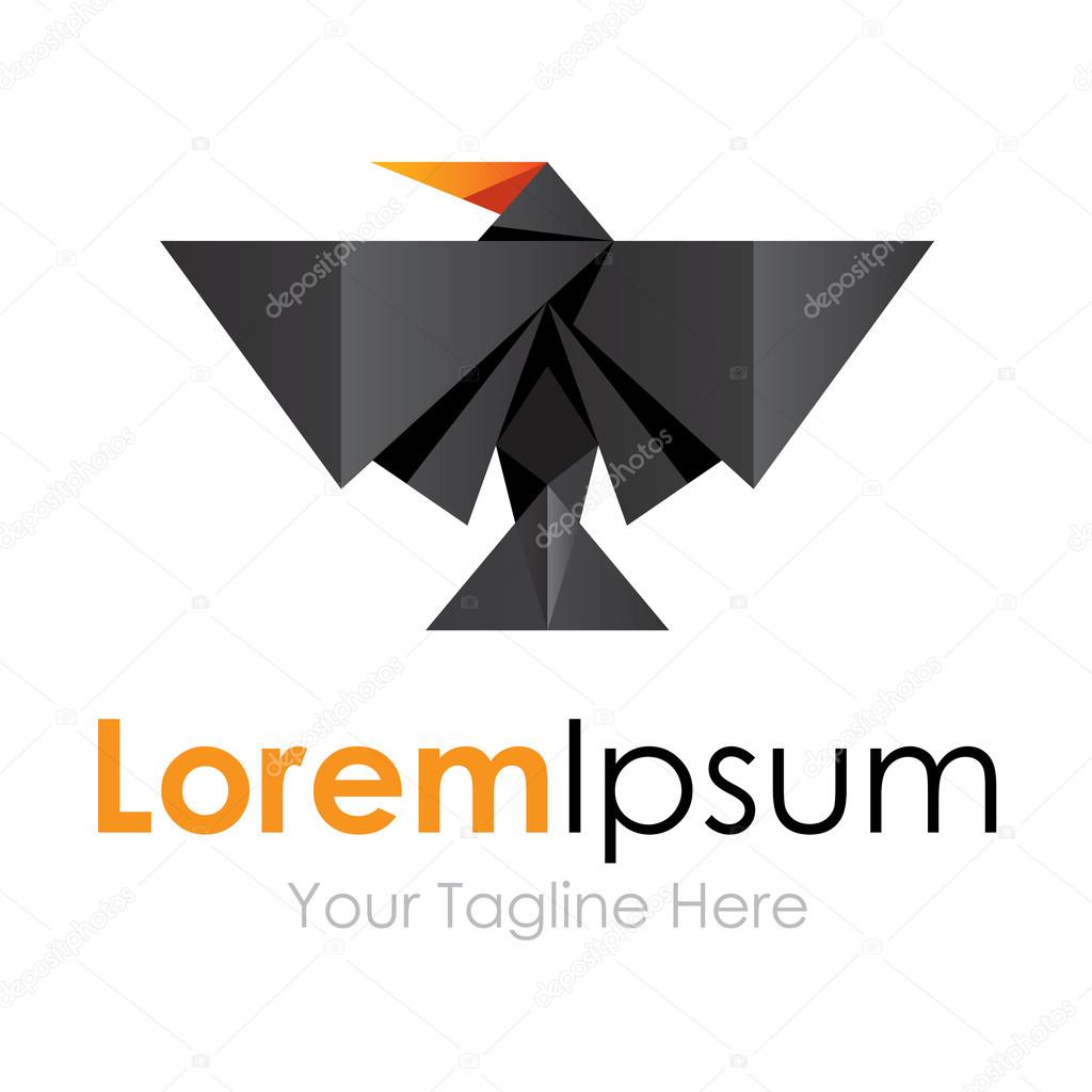 Black bird animal wild amazing design concept elements icon logo