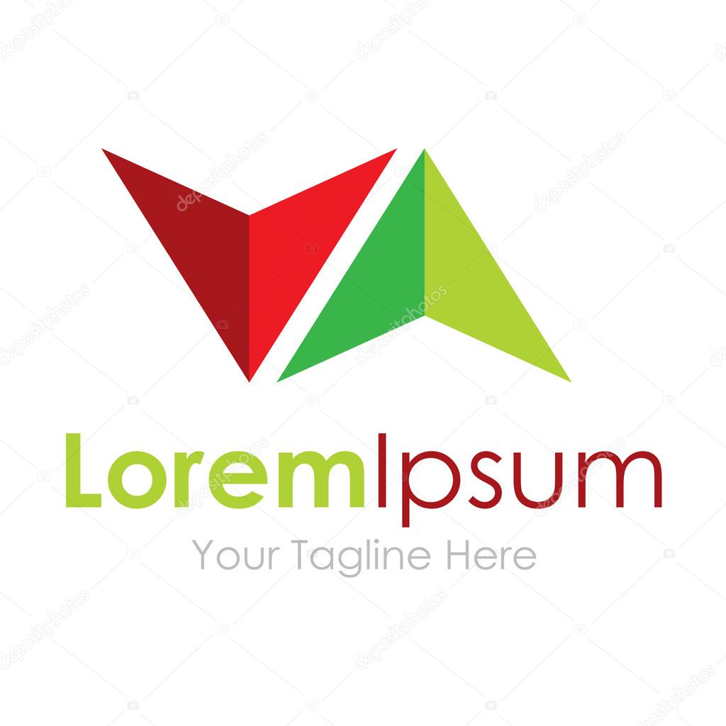 Up green and down red growth graph arrow concept elements icon logo