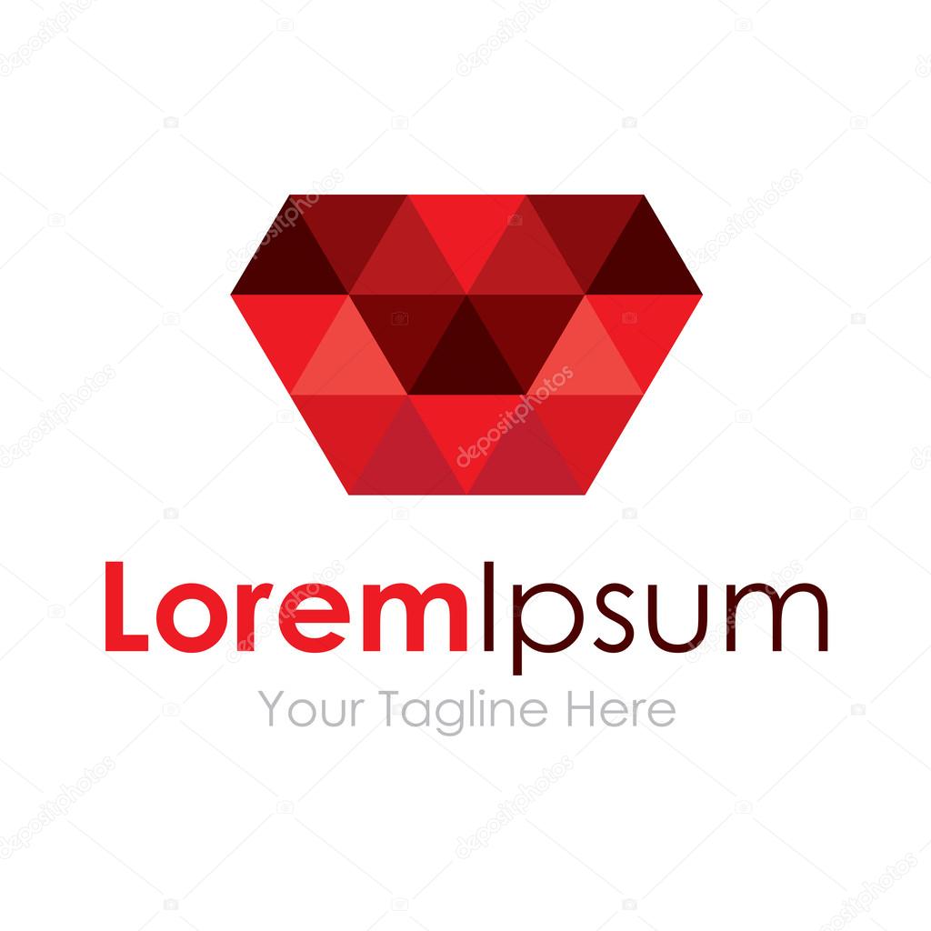 Red unique luxury price gem stone concept elements icon logo