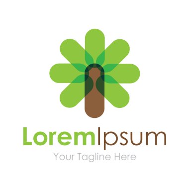Basit teknik ağaç doğa iş öğesi simgesi logosu