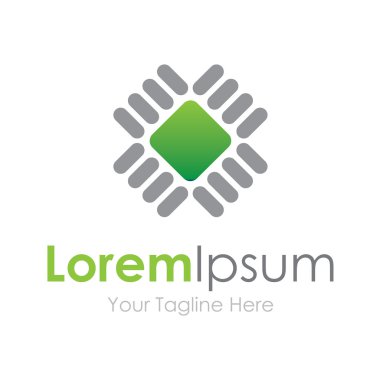 Yeşil çip üretim teknolojisi iş öğesi simgesi logosu