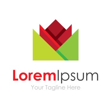 Doğa kırmızı gül geometri çokgenler iş öğesi simgesi logosu