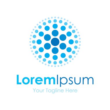 Blue teknoloji küre nokta iş öğesi simgesi logosu