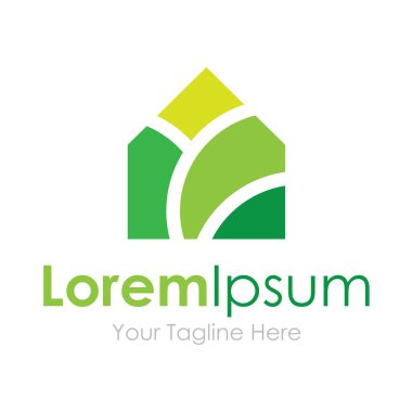 Yeşil ev Eko ev doğa öğe simgeleri iş logo