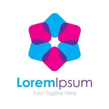 Yumuşak kareler güzellik altıgen öğe simgeleri iş logo