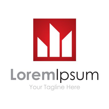 Kırmızı üretim pro cityscape öğe simgeleri iş logo