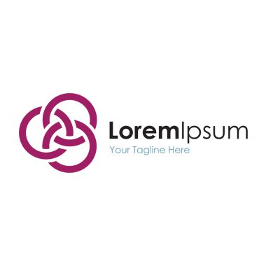 Ağaç halkaları mor öğe simgeleri iş logo kombine