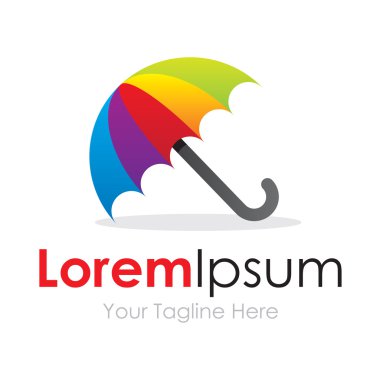 Gökkuşağı renkleri şemsiye öğesi simgeleri iş logo açın