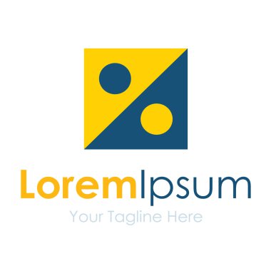 İki kare uç öğe simgeleri iş logo