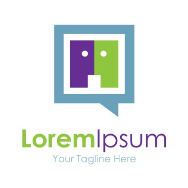 İnsan online sohbet öğe simgeleri iş logosu konuşmak