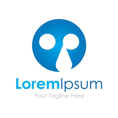 Soyut mavi daire yüz öğe simgeleri iş logo ağlıyor