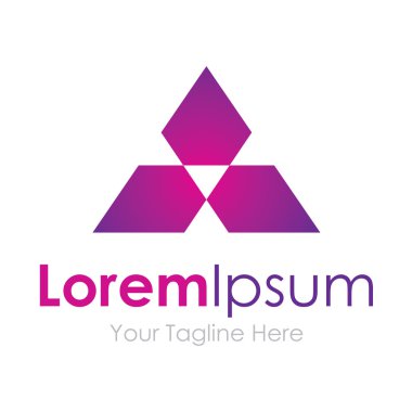 Mor gelecek dijital teknoloji üçgen öğe simgeleri iş logo