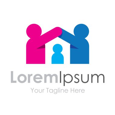 Yardım bakım ev korumak çocuk öğeleri simge logosu