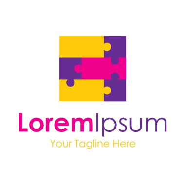 Kare zarif öğe simgesi logo iş için bulmaca