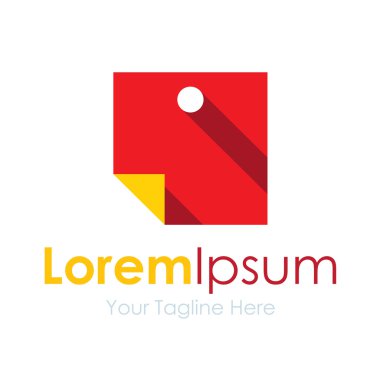 Kendi iş için görev kırmızı boş sayfa öğesi simgesi logo atandı