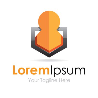 Öğesi simge logo iş için gösterilen gücü insan kalkanı