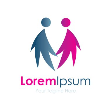 İnsan bakım çift öğe simgesi logo iş için yardım