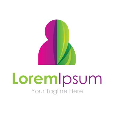 Adam iş için doğa yeşil mor profil öğesi simgesi logo