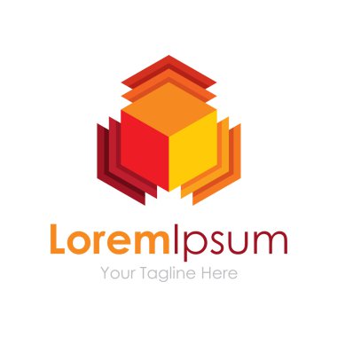 İş için Küp öğesi simgesi logo levitating soyut