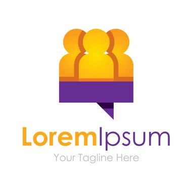 Sosyal bir grup insan için iş öğesi simgesi logo bağ