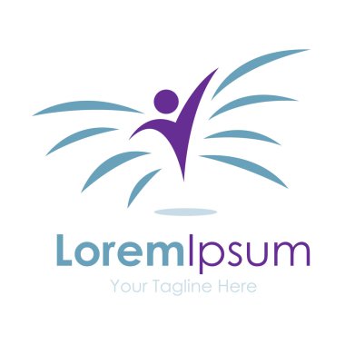 Başarı sevinç atlama kanatları grafik tasarım logo simge