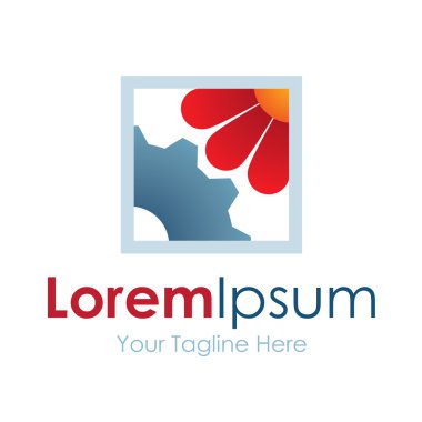 Sanayi ve doğa bağlantı grafik tasarım logo simge