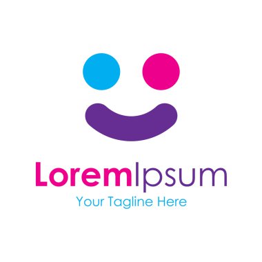 Renkli mutlu yüz grafik tasarım logo simge
